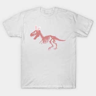 T Rex Fossil with bunny ears T-Shirt